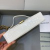 Balenciaga Hourglass Chain White Wallet