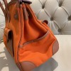 Hermes Birkin 35 Cargo Swift Orange Marine Silver Hardware Bag