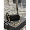 YSL Becky Quilted Double Zip Black Pouch Bag