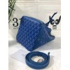 Goyard bucket blue leather bag