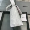 Balenciaga Downtown white crocodile shoulder bag