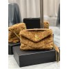 YSL Puffer Merino Shearling & Lambskin Brown 29cm