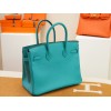 Hermes Birkin Blue Leather Gold 30cm