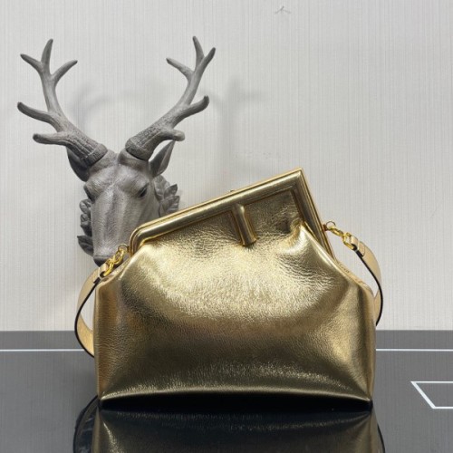 FENDI First Small Gold leather bag 32cm