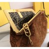 Fendi first brown medium suede bag