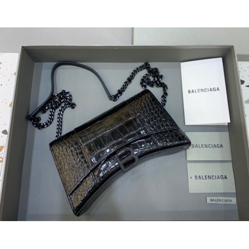 Balenciaga Hourglass Chain All Black Wallet