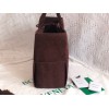 Bottega Veneta Intrecciato lamp skin tote dark brown velvet bag 609175