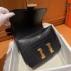 Hermes Constance 24 Crocodile Black Gold Bag