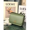 Loewe Goya leather shoulder bag in green