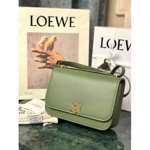 Loewe Goya leather shoulder bag in green