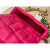 Bottega Veneta Pink Woven Leather Gold Chain Strap Bag