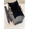 Fendi Sunshine Medium Black Leather Shopper Bag