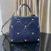 Valentino small Roman Stud Blue Nappa Leather Bag