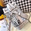 Fendi Silver PVC Transparent Sequin Mini bucket bag