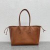 Celine Cabas Drawstring triomphe brown smooth calfskin bag