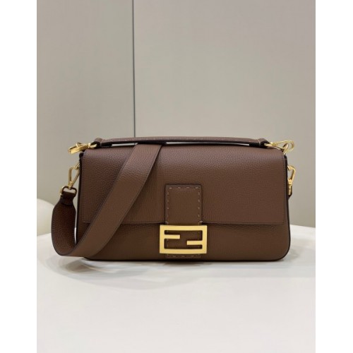 FENDI Baguette large brown leather bag