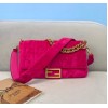 Fendi Baguette Pink Velvet 26cm Bag