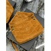 YSL Black Puffer Brown Suede Leather Medium Bag