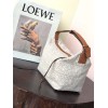 Loewe Cubi Small Anagram all white leather bag