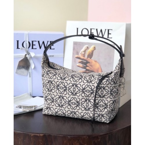 Loewe Cubi Small Anagram white leather bag