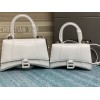 BALENCIAGA HOURGLASS XS/S TOP HANDLE BAG White