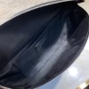 YSL Black Monogram Logo Fanny Pack/Belt Bag with silver hardware