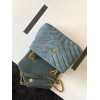 YSL Loulou Bag Y-Quilted small blue suede bag