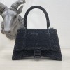 Balenciaga Hourglass S Rhinestone Black Bag