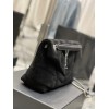 YSL Black Puffer Black Suede Leather Medium Bag