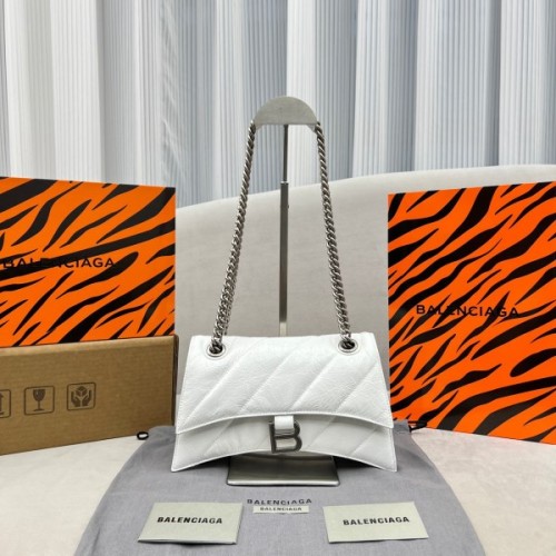 Balenciaga Crush small chain-strap white shoulder bag