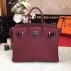 Hermes Birkin Rouge Togo Leather Silver Hardware Bag