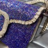 Valentino Garavani small Locò crystal embellished blue bag