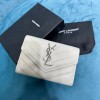 YSL Cassandre white silver small envelope wallet