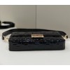 Fendi BAGUETTE patent black leather bag 32cm