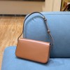Celine Triomphe Shoulder Bag Shiny Calfskin Brown