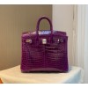 Hermes birkin purple crocodile 25cm