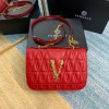 Versace Virtus Quilted Napa Evening Bag - Red