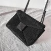 Valentino Garavani One Stud embroidered black mini bag