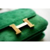 Hermes Constance Green Suede Leather 19cm Bag