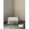 Fendi Baguette white woven leather bag 29cm