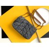 YSL LOULOU PUFFER Denim Leather Gold Harware Toy