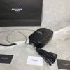 YSL Black Small Quilted Silver Leather Lou Camera Bag