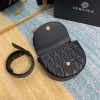 Versace V belt black leather bag