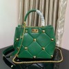 Valentino small Roman Stud Green Nappa Leather Bag