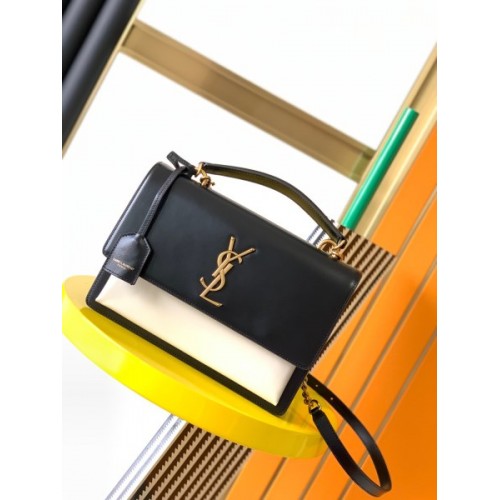 YSL Medium Sunset Satchel Smooth Leather