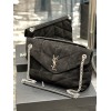 YSL Black Puffer Black Suede Leather Large Bag