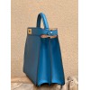 Peekaboo ISeeU Medium Blue leather bag