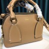 Chloe Small Daria day bag in grained & shiny calfskin brown