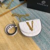 Versace V belt white leather bag