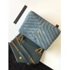 YSL Loulou Bag Y-Quilted blue suede large bag